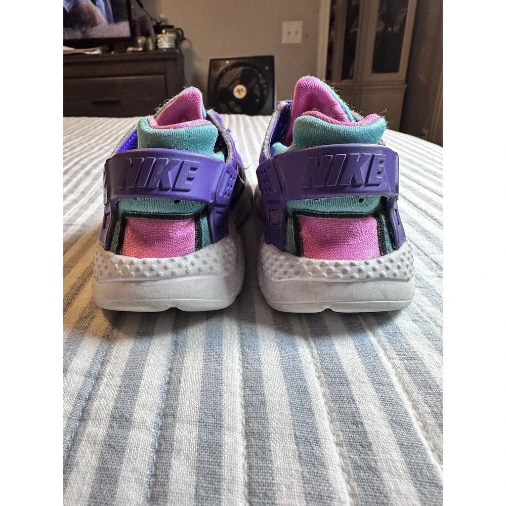 Nike Air Huarache Run GS Sneakers Purple Teal Pink Kids Size 10C‎ 318429-300